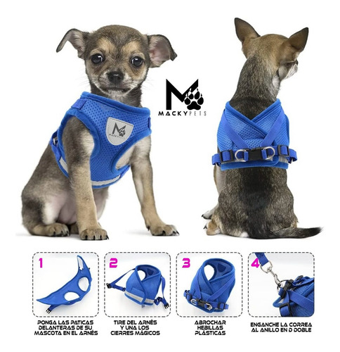 Imagen 4 de 7 de Pecheras Ajustables Para Perros Y Gatos Reflectivos 3m