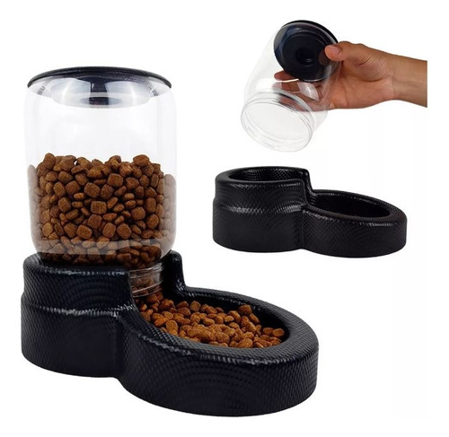 Comedouro Automático Pote Dispenser Ração - Ideal Dog Cor Preto