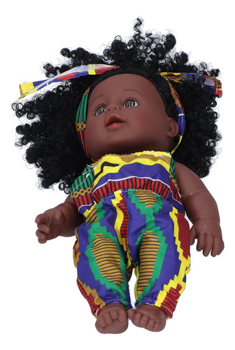 Muñeca Negra Para Niña, 30 Cm, Piel Africana, Pelo Rizado, 3