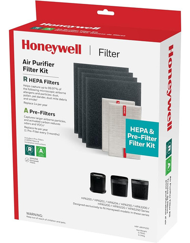 Kit De Filtro Purificador De Aire Hepa De Honeywell: Incluye