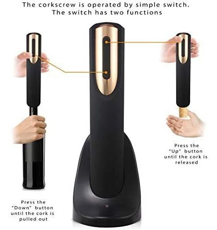 Abridor De Vino Eléctrico Vin Fresco Con Base De Carga Y Cor