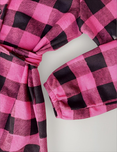 Vestido Camisa Infantil Chemise Xadrez Flanelada Com Cinto