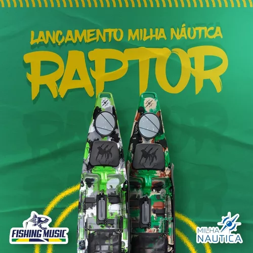 Caiaque Raptor Milha Náutica Com Pedal Power Drive + Brinde Cor