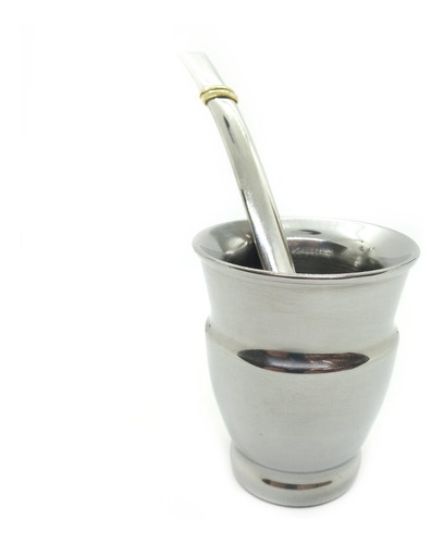 Mate Térmico Acero Inox Gamuza + Bombilla Chata Acero Inox