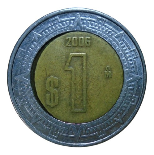 México 1 Peso 2006 Con Error: Material Faltante  O2y#1