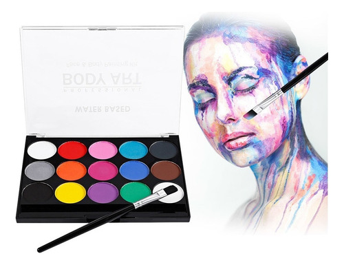 Rosto Pintura Profissional Base De Gua 15 Cores Lavveis