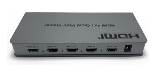 Switch Hdmi Xcase 4×1 Quad Multiviewer Resolucion Full Hd