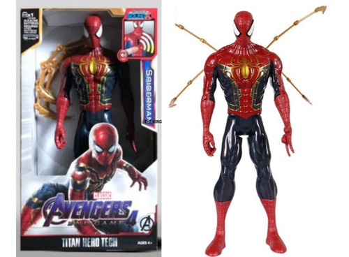 Muñeco Iron Spider Spiderman - Luz Y Sonido - Grande 30 Cm