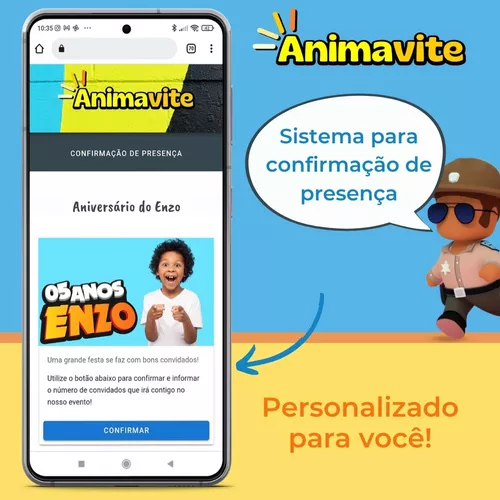 Fazer convite online convite digital aniversário Stumble Guys em