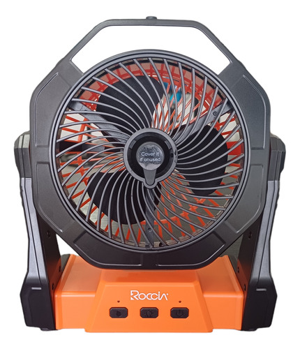 Ventilador Recargable Con Rociador De Agua Naranja Roccia