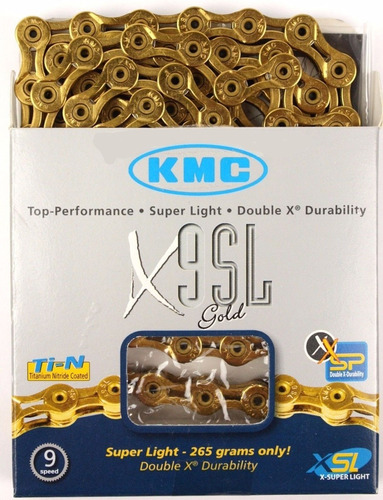 Corrente Kmc X9sl 9v 116 Links Gold 272gr 27v Shimano Sram