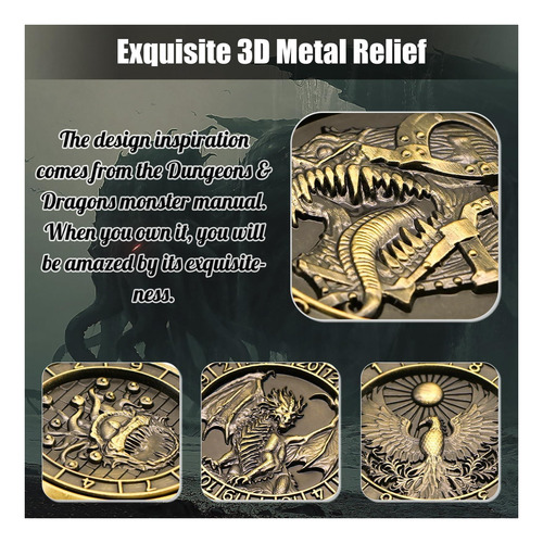 Dnd Spinner Dice, 7 En 1 Dice De Metal Único Con Alivio 3d Y