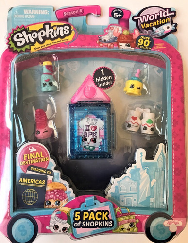 Lote 5 Sets Shopkins World Vacation Americas - Lote B (Usado)