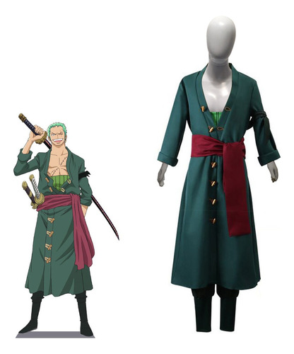 Cosplay Roronoa Zoro Com Sobretudo One Piece