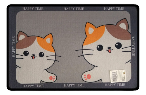 Tapetes Entrada, Baño, Cocina Juego De 3 Gris Gatitos