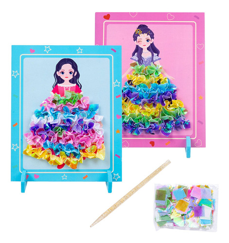 Art Poking Painting Sticker Board Acuarela Pintura Rosa