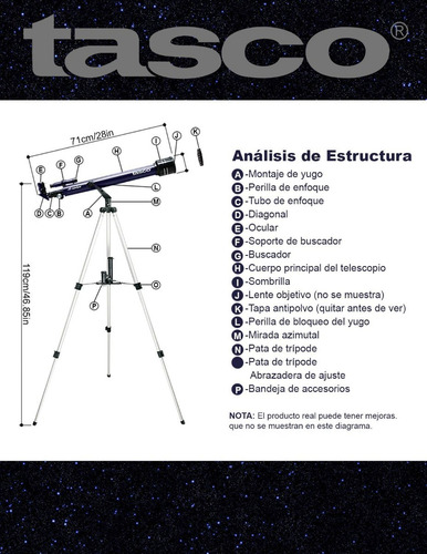 Telescopio Tasco Novice Altazimuth 402x60 Con Mirilla 6x24