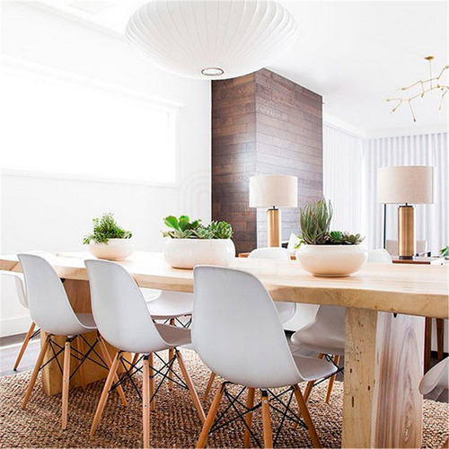 Imagen 5 de 6 de Set 4 Sillas Eames Dsw Clasicas Blancas Muebles Metinca