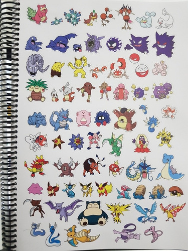 Imagem 9 de 10 de Caderno Personalizado Pokémon 96 Folhas Com 151 Adesivos