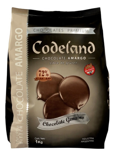 Chocolate Codeland Amargo 72% X 1 Kg