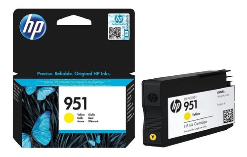 Imagen 2 de 6 de Cartucho De Tinta Hp 951 Amarillo Original Cn052al Pr