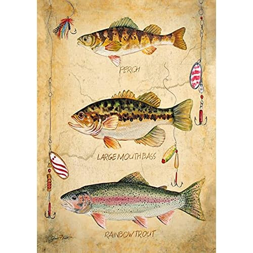 Bandera De Peces Frescos 119702 De 12x18 Pulgadas Doble...