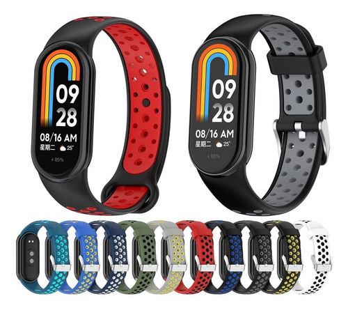 Combo 2 Mallas Para Xiaomi Smart Band Mi Band 9 1.62 Sport Ancho de la malla 18.5 mm Color Combina tus 2 Colores