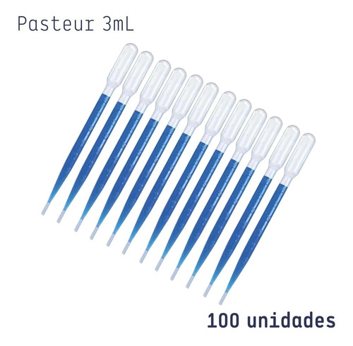 Pipeta De Pasteur - 3 Ml - 100 Unidades