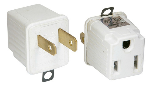 Adaptador Clavija Aterrizado Polarizado Abs 2 Piezas Surtek