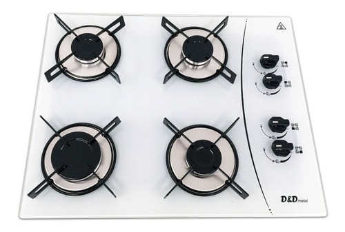 Fogão cooktop gás D&D Metal CE04 branco 110V/220V