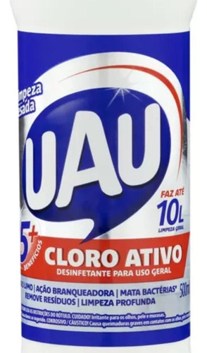Kit C/ 2 Limpador Limpeza Pesada Com Cloro Ativo 500ml Uau