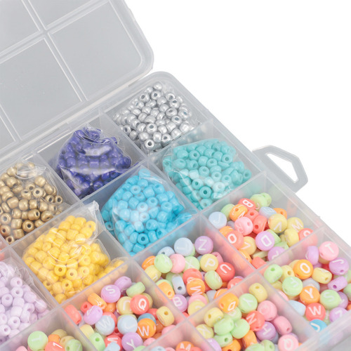 Kit Para Hacer Pulseras Diy, 2100 Unidades, Cuentas De 4 Mm