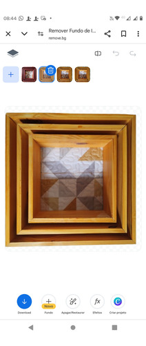 Nicho De Madeira Kit 3 Peças Decoração Prateleira C/ Verniz Palha