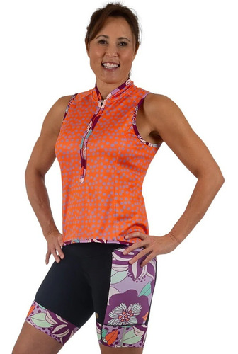 Shebeest Speckle Bellissima Maillot Ciclismo - Naranja