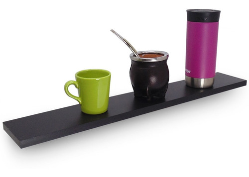 Imagen 1 de 7 de Estante Repisa Flotante 60x10x1,5cm Invisible Flotante Negra
