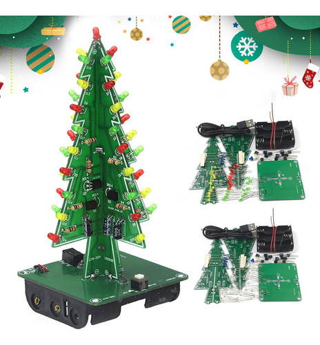 Areclern Kits Bricolaje Para Arbol Navidad 3d 7 Color Flash