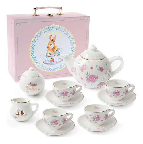 Juego De Té De Porcelana, Jewelkeeper Floral, Por Piezas 13