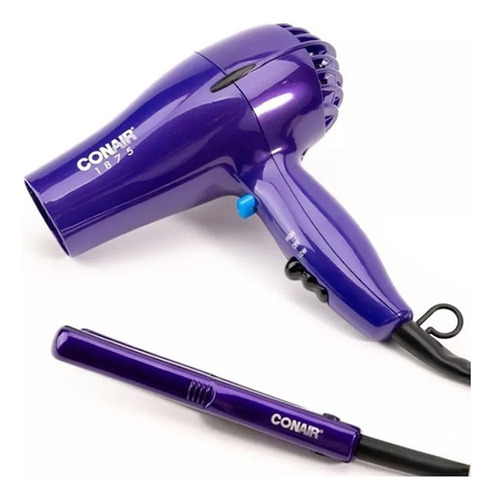 Combo Secador + Plancha Cs80 1875 Watts Conair Color Violeta