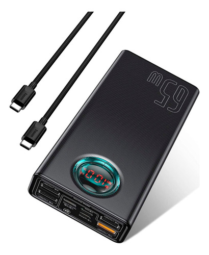 Baseus Batería Externa 30000 Mah Pd 65w Usb C Carga Rápida  