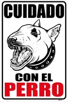 Comprar Cartel Cuidado Con El Perro Bull Terrier | Pvc 30x20cm