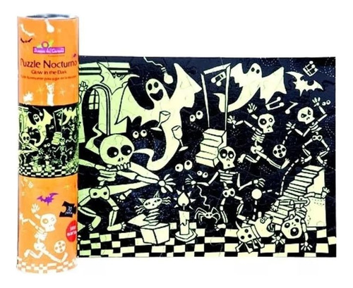 Puzzle Nocturno Esqueletos - Brilla En La Oscuridad 70 Pzas