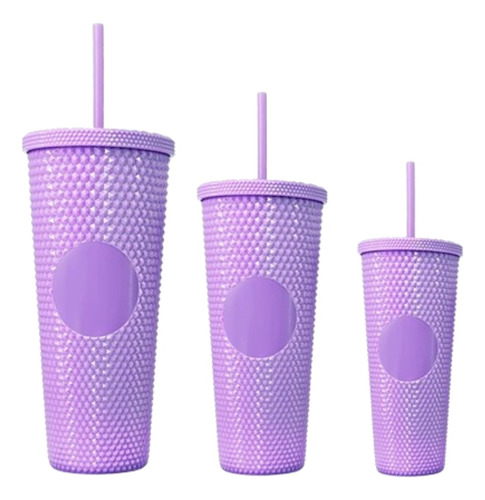 Set De Vasos 3 En 1 Texturizado Plástico Acrílico Mm-6701