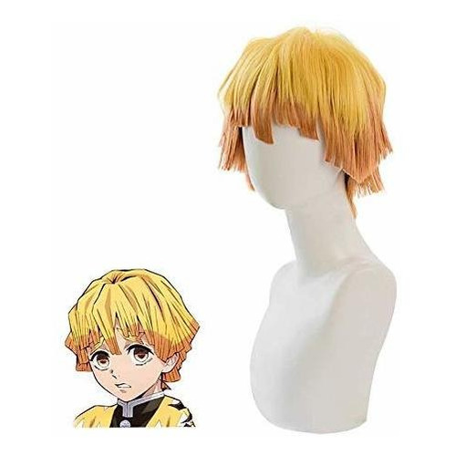 Aicwdiva Anime Cosplay Wig Short Recta Amarillo 8fczi