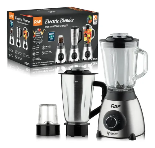 Licuadora 3 En 1 Para Jugos Y Moledor De Cafe Raf 1000w