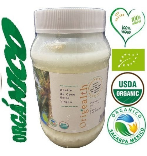 Aceite De Coco Extra Virgen Orgánico Prensado/frío 500 Ml 