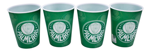 Jogo Com 4 Copos 3d 400ml - Palmeiras