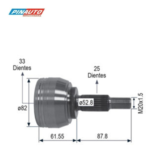 Espiga Lado Rueda Renault Duster 2011-2013 Aut 33x25 D