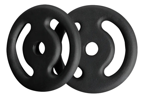 Kit 2 Anilhas de 2Kg Pintada Peso Musculação Academia Preto
