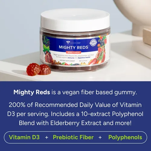 Suplemento De Gomitas Gundry Md Mighty Reds Con Polifenoles