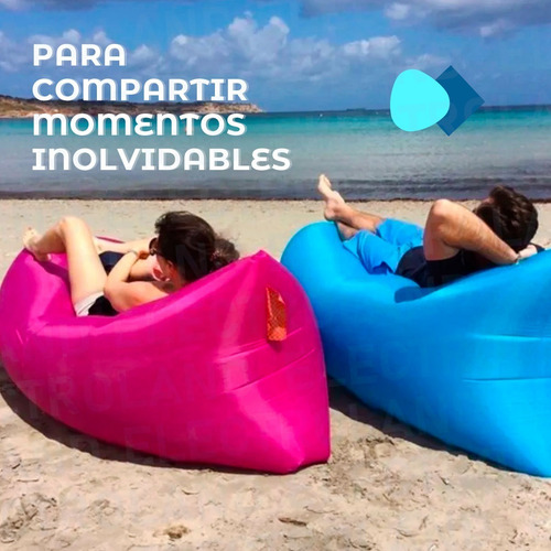 Imagen 4 de 10 de Sillón Puff Colchon Inflable Playa Pileta Camping + Bolso